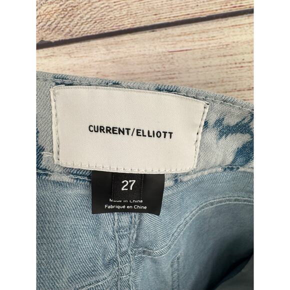 Current Elliott High Waist Stiletto Jeans Womens 27 Blue Inky Leopard - Picture 6 of 9